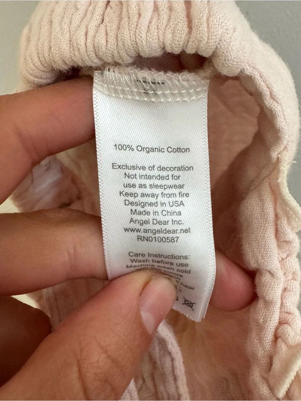 Angel Dear Baby Girls Pink Organic Cotton Muslin Rainbow Bubble Romper 0-3M‎